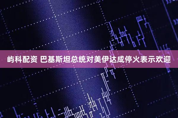 屿科配资 巴基斯坦总统对美伊达成停火表示欢迎